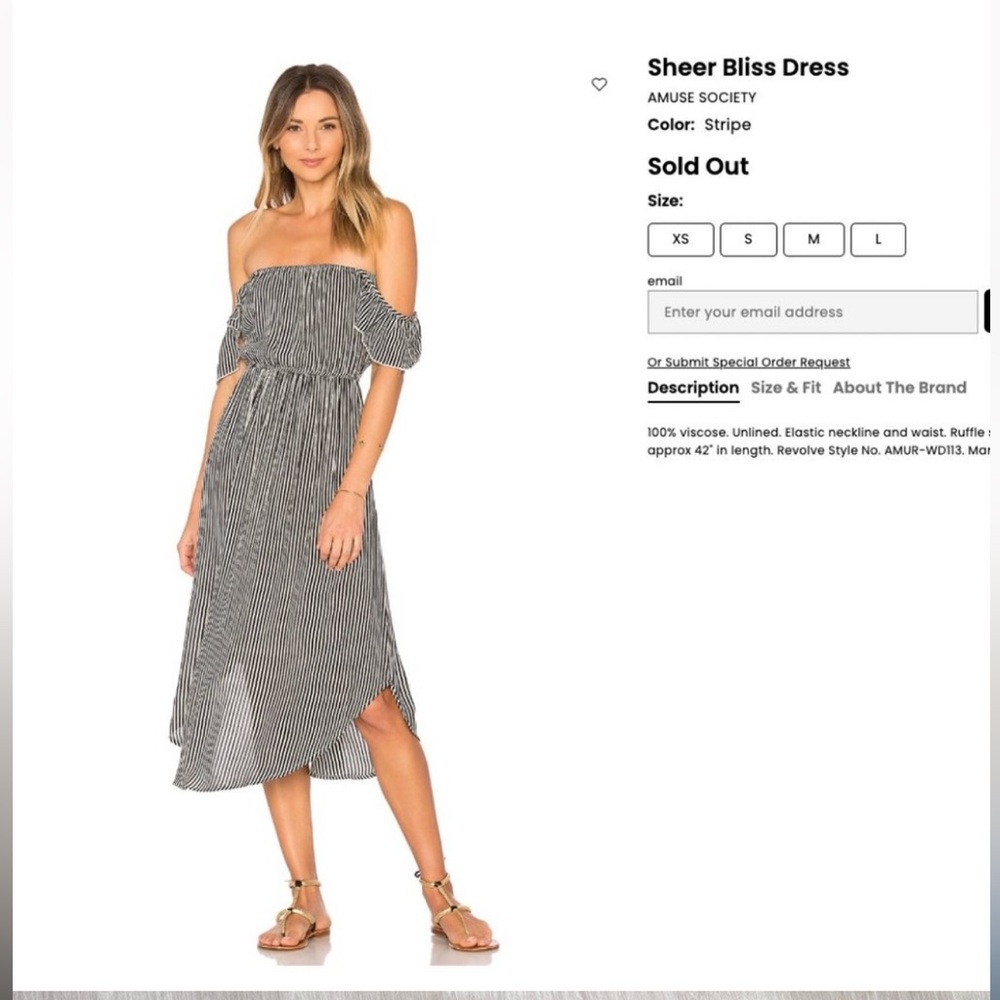 Amuse Society sheer bliss Off the Shoulder midi Dress